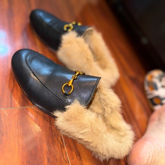Black Fur-Lined Loafers - Picture 3 of 10